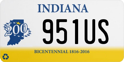 IN license plate 951US