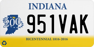 IN license plate 951VAK