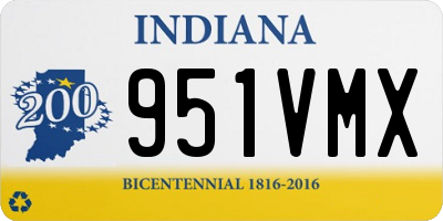 IN license plate 951VMX