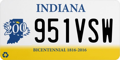 IN license plate 951VSW