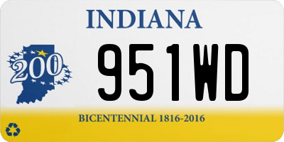 IN license plate 951WD
