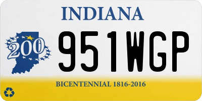 IN license plate 951WGP