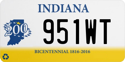 IN license plate 951WT