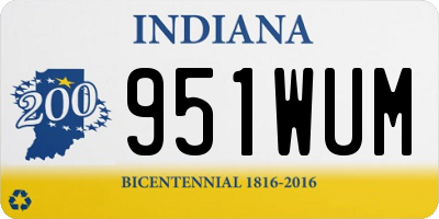 IN license plate 951WUM