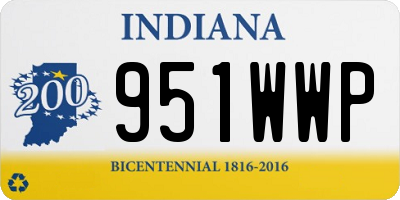 IN license plate 951WWP