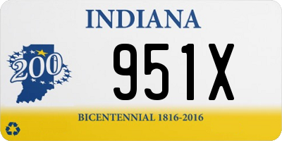 IN license plate 951X