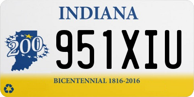 IN license plate 951XIU