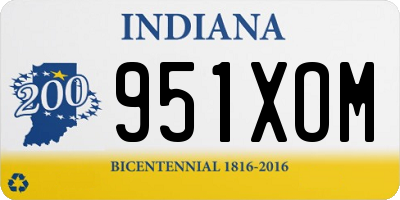 IN license plate 951XOM