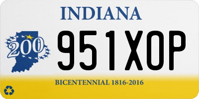 IN license plate 951XOP