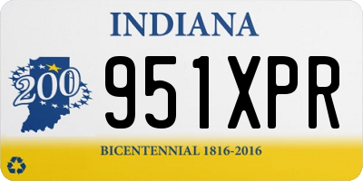 IN license plate 951XPR