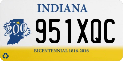 IN license plate 951XQC