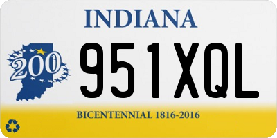 IN license plate 951XQL
