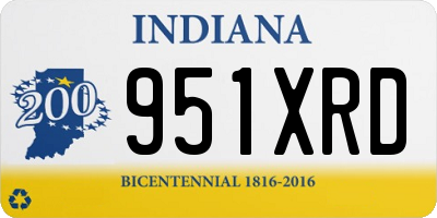 IN license plate 951XRD