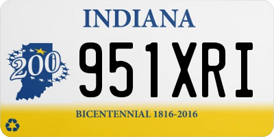 IN license plate 951XRI