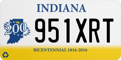 IN license plate 951XRT