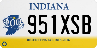 IN license plate 951XSB