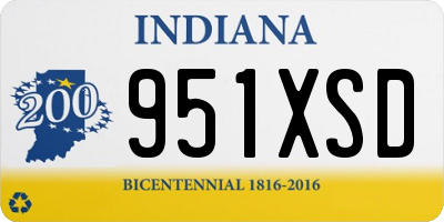 IN license plate 951XSD