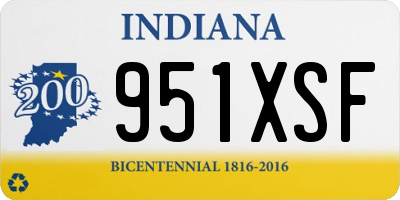 IN license plate 951XSF