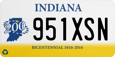 IN license plate 951XSN