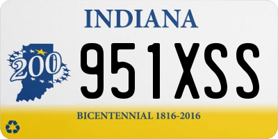 IN license plate 951XSS