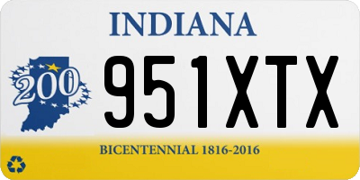 IN license plate 951XTX