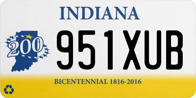 IN license plate 951XUB