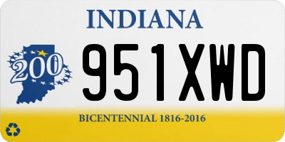 IN license plate 951XWD