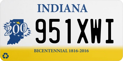 IN license plate 951XWI
