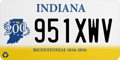 IN license plate 951XWV