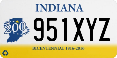 IN license plate 951XYZ