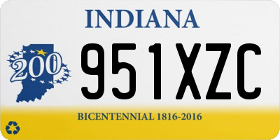 IN license plate 951XZC