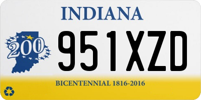 IN license plate 951XZD