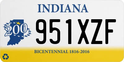 IN license plate 951XZF