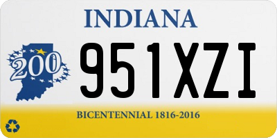 IN license plate 951XZI