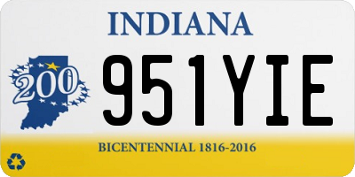 IN license plate 951YIE