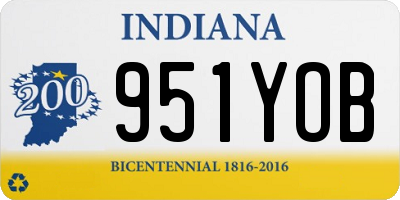IN license plate 951YOB