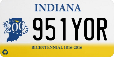 IN license plate 951YOR