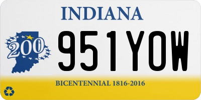 IN license plate 951YOW