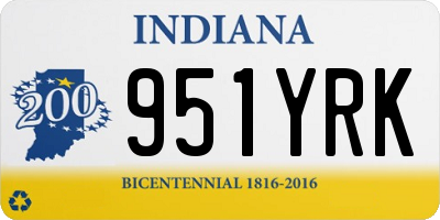 IN license plate 951YRK