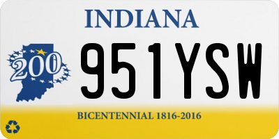 IN license plate 951YSW