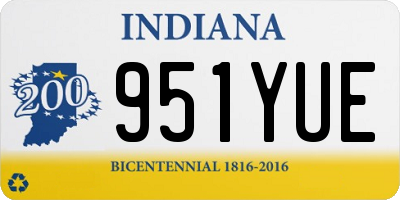 IN license plate 951YUE