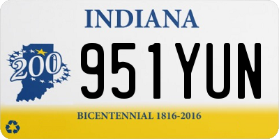 IN license plate 951YUN