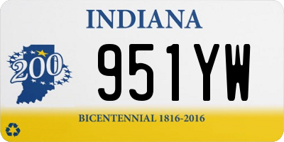 IN license plate 951YW