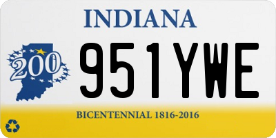 IN license plate 951YWE