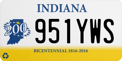 IN license plate 951YWS