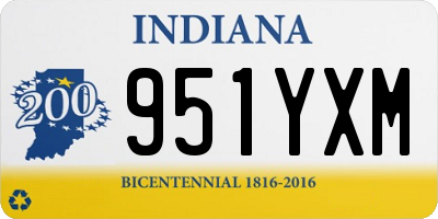 IN license plate 951YXM