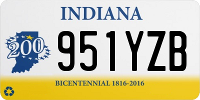 IN license plate 951YZB