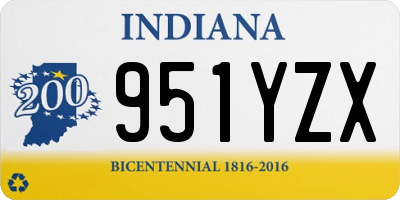 IN license plate 951YZX