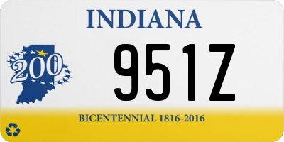 IN license plate 951Z