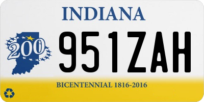 IN license plate 951ZAH